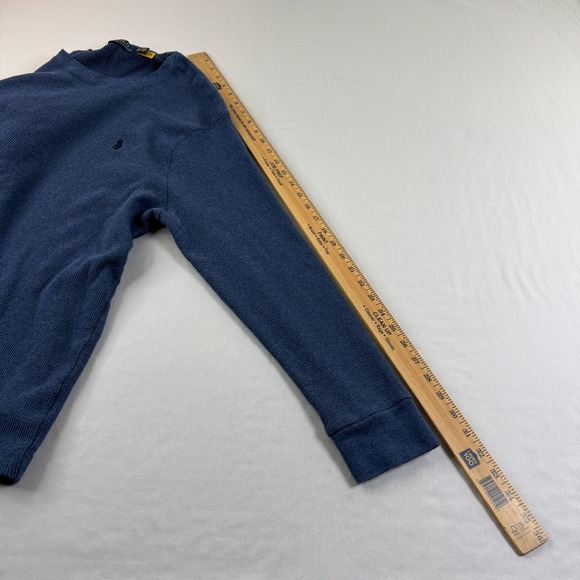 Polo Ralph Lauren Sweatshirt Mens 2XB Big Blue Waffle Knit Lightweight Stretch‎ - Picture 7 of 10